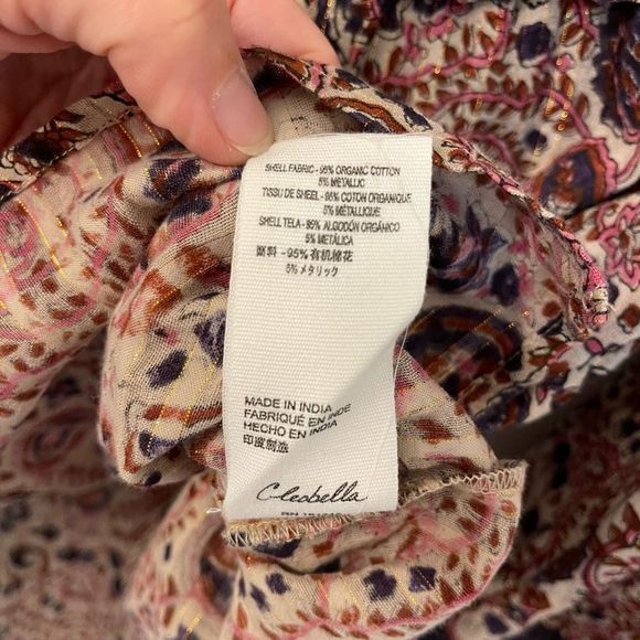 Cleobella Women Blouse V-neck Boho Cotton Organic Oversized Top Sz XS - Picture 10 of 14